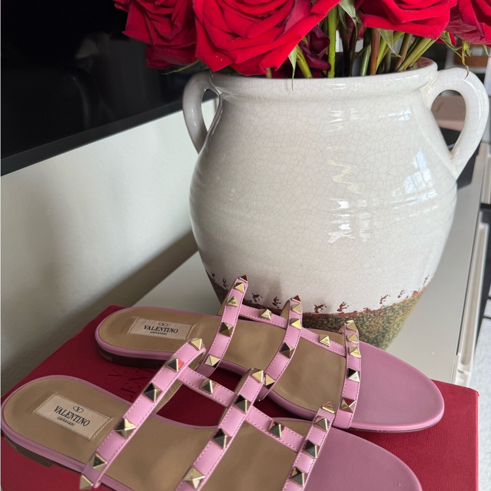 Valentino Pink Rockstud Sandals